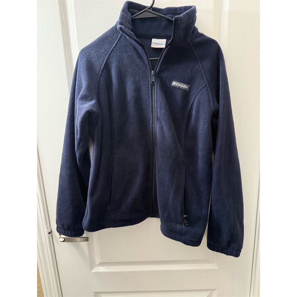 Columbia Women's Petite Large Fleece Jacket Blue Full Zip Casual NWOT